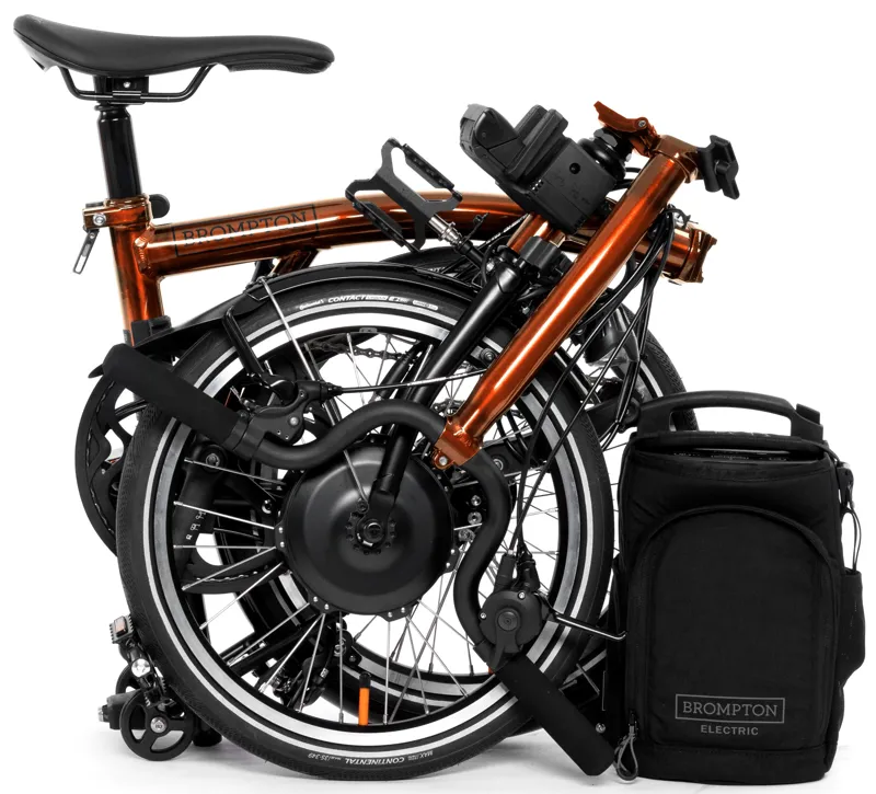 Brompton Electric P Line Urban Folding Bike 2024 in Flame Lacquer-6